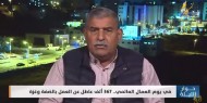 عساف: الاحتلال والحصار سبب كبير في المعاناة التي يعيشها العمال الفلسطينيون