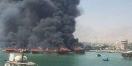 النيران تلتهم 4 قوارب في إيران