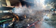 بالصور|| مصر تسيطر على حريق ضخم بمنطقة تجارية وسط القاهرة